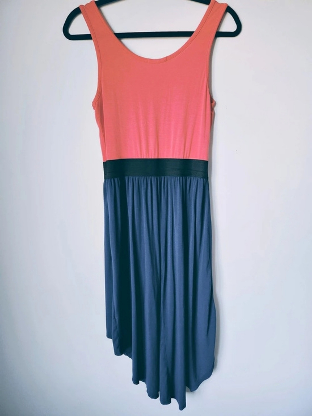 Pink & Blue Color Block High-Low Dress - Picture 3 of 6